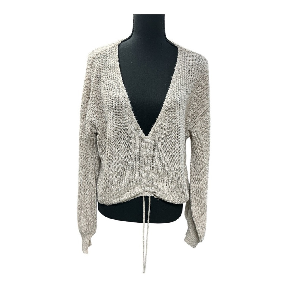 SHEIN V-Neck Beige Sweater